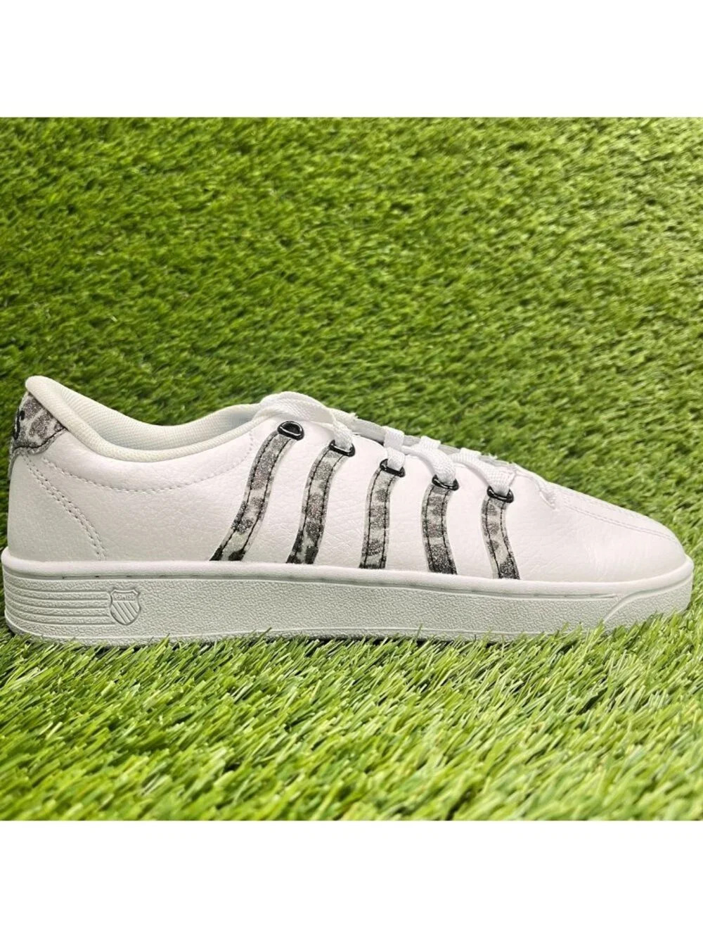 K-Swiss Court Pro II Leopard Womens Size 9.5 White Black Athletic Shoes Sneakers